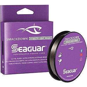 [Prime] 300-Yard 65-Lb Seaguar Smackdown Low Visibility Braided Fishing Line (Stealth Gray) $7.89 + Free Shipping