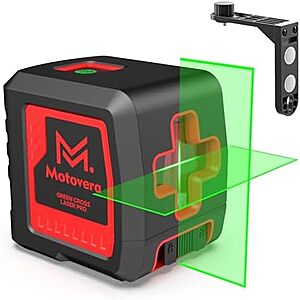 [Prime] $23.41* | Motovera 100' Self Leveling Green Cross Line Rotary Laser Level at Amazon