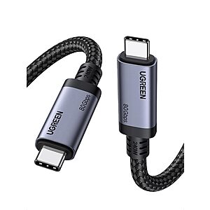 3.3' UGREEN 240W USB4 Gen4 USB-C to USB-C Cable (18K/Dual 8K/Triple 4K Display, Thunderbolt 5/4/3 Compatible, 80Gbps) $15.03 + Free Shipping w/ Prime or on $35+