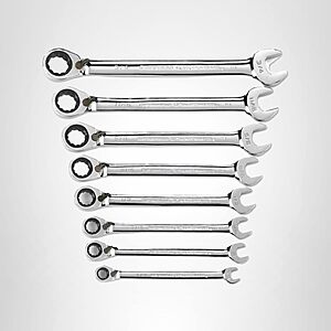 GEARWRENCH 8 Piece 72-Tooth 12 Point Reversible Ratcheting Combination SAE Wrench Set | 9533N, $70.06, Amazon