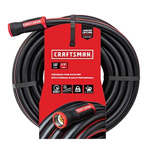 Prime, Craftsman Heavy Duty Professional Grade Garden Hose, 50 Feet x 5/8 Inch, $37.03