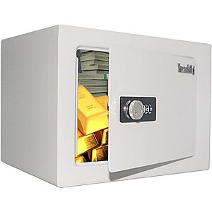Prime Members: 0.23 Cu Ft Steel Combination Lock Safe Box (White) $12.91 + Free Shipping