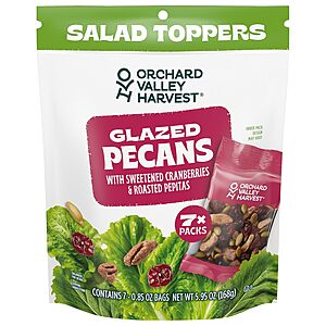 [Prime] 7-Pack 0.85-Ounce Orchard Valley Harvest Salad Toppers Glazed Pecans w/ Sweetened Cranberries & Roasted Pepitas $3.21 w/ S&S + Free Shipping