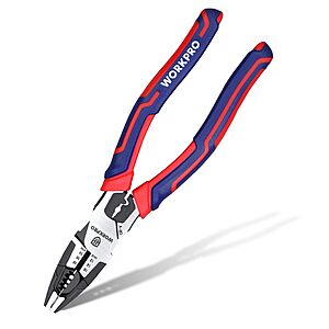 Prime, WORKPRO 6-in-1 Linesman Pliers with Wire Cutter and Stripper, 8 Inch Multipurpose Combination Pliers, $12.91
