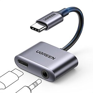 [Prime] UGREEN USB-C to 3.5mm Audio & Charger Adapter w/ PD 60W $15.19 + Free Shipping