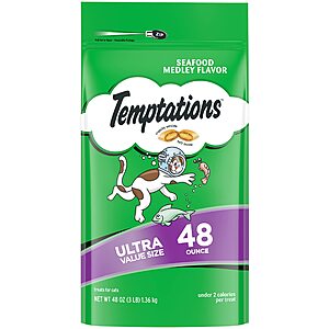 PRIME ONLY Temptations Cat Treats, Classic Crunchy and Soft Cat Treats, Seafood Medley Flavor, 48 oz. Pouch $17.09