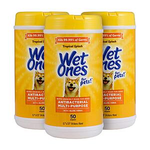 50-Count Wet Ones for Pets Multi-Purpose Dog Wipes with Aloe Vera $9.71 w/ S&S + Free Shipping w/ Prime or on $35+