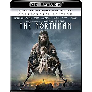 The Northman - Collector's Edition 4K Ultra HD + Blu-ray + Digital [4K UHD] $12.99 Amazon
