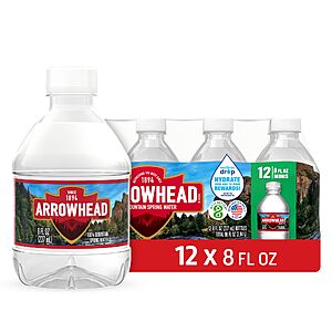 12-Pack 8-Ounce Arrowhead Mountain Spring Water Bottles $1.49 + Free Shipping w/ Prime or on $35+