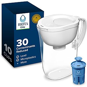 Prime: Brita Everyday 10-Cup Water Pitcher w/ Elite Filter (White, Black or Blue) $30.99 + Free Shipping