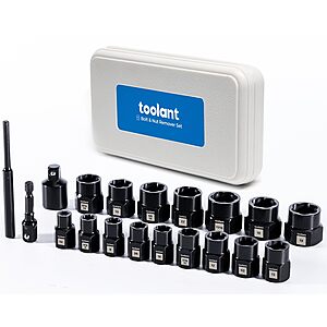 [Prime] 19-Piece toolant Impact Bolt & Nut Remover Set $18.80 + Free S&H at Amazon