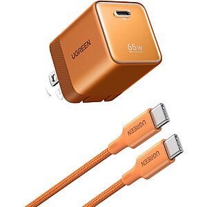 [Prime] UGREEN Nexode Air 65W USB-C Charger w/ Cable (Orange) $23.74 + Free Shipping