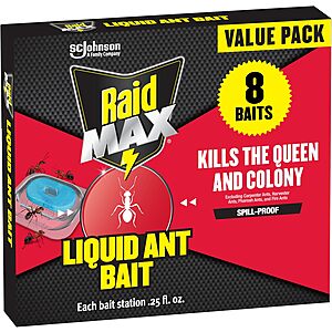 8-Count Raid MAX Liquid Ant Bait Stations $6.64 w/ S&S + Free Shipping w/ Prime or on $35+