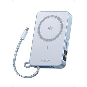 [Prime] UGREEN MagFlow 10,000mAh Qi2 25W Magnetic Wireless Power Bank w/ Built-in USB-C Cable $49.99 + Free Shipping