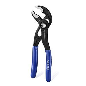 Prime, WORKPRO 5-Inch Water Pump Pliers, CR-V Plumbing Lock Plier, Quick Adjust Groove Joint Pliers, V-Jaw Quick Release Push Lock Pliers with Comfortable Grips, $11.19