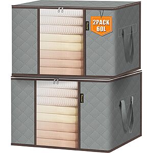 [Prime] 2-Pack 16-Gallon Baleine Clothing Storage Bags w/ Zipper (Grey) $6.99 ($3.5 each) + Free S&H at Amazon