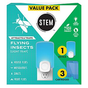 STEM Flying Insect Light Trap (1 Plug-in Device & 3 Cartridges) $9.49 + Free Shipping w/ Prime or on $35+