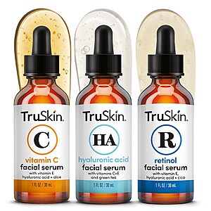 [Prime] 3-Pack 1-Ounce TruSkin Face Serum Trio w/ Vitamin C, Retinol & Hyaluronic Acid $27.89 + Free Shipping
