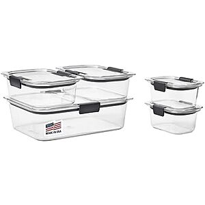 $16.79* | 10-Pc Rubbermaid Brilliance Leak-Proof Food Storage Containers w/ Airtight Lids at Amazon