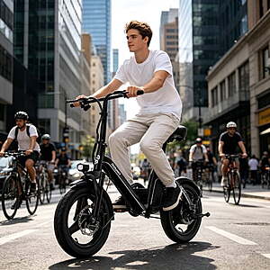 Bodywel Foldable Electric Bike 14" Electric Bicycle with Peak 500W Motor $228.99