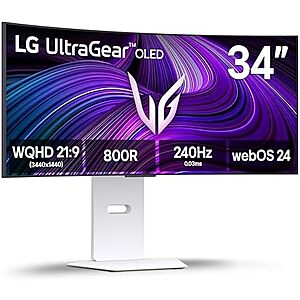 [Prime] $684* | 34" LG Ultragear 34GX90SA-W WQHD 240Hz OLED Curved Gaming Monitor at Amazon