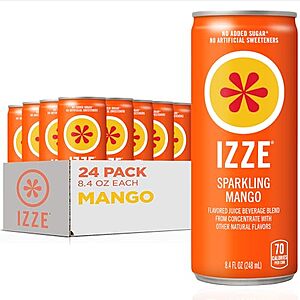 [Prime, SnS] $12.79* | 24-Pk 8.4-Oz IZZE Sparkling Water Juice Beverage Blend (Mango) at Amazon