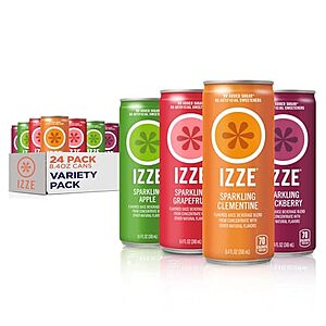 [Prime, SnS] $12.79* | 24-Pk 8.4-Oz IZZE Sparkling Juice (4-Flavor Variety Pack) at Amazon