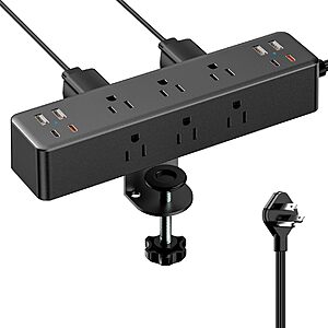 [Prime] 10' Acozvin Flat Plug Desk Clamp Power Strip w/ 4 USB Ports (2x USB-C 20W PD) $22.94 + Free S&H at Amazon