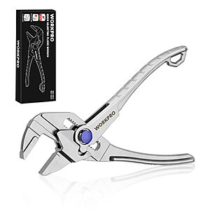 WORKPRO Mini Pliers Wrench, 4-Inch Smooth Jaw Pliers, High-Toughness Alloy Steel Adjustable Wrench Pliers with Smooth Parallel Jaws $14.53