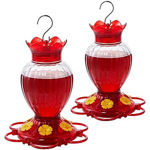 [Prime] $9.74* | 2-Pack 20oz Backyard Expressions Hummingbird Feeders at Amazon