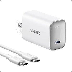 [Prime] $29.99* | Anker Nano 100W Foldable MacBook Charger w/ 6' USB-C Cable (Black or White) at Amazon
