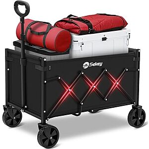 [Prime] $29.99* | Sekey 220-lb Capacity Foldable Utility Wagon Cart (4 Colors) at Amazon