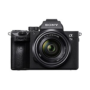 Resale Sony a7 III Full-Frame Mirrorless Interchangeable-Lens Camera with 28-70mm Lens with 3-Inch LCD (Black) $1189.43