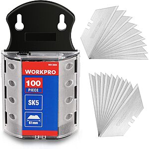 [Prime] 100-Pack WORKPRO SK5 Steel Utility Knife Blades w/ Dispenser $8.49 + Free Shipping