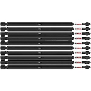 [Prime] $11.99* | 10-Pack 6" BOSCH ITPH26B Phillips #2 Impact Tough Screwdriving Power Bits at Amazon