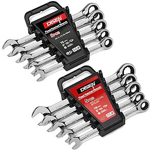 [Prime] $21.59* | 10-Piece DISEN SAE & Metric Ratcheting Wrench Set w/ Holders at Amazon