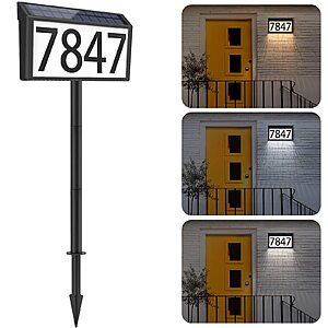 [Prime] $21.84 | MAXvolador Solar Powered Address House Number Waterproof Sign at Amazon