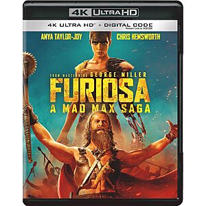 Furiosa: A Mad Max Saga (4K Ultra HD) + Digital $12.99 Amazon