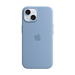 $14.00: Apple iPhone 15 Silicone Case with MagSafe, Winter Blue