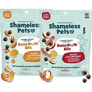 Prime Members: 2-Pk 8-Oz Shameless Pets Dog Training Treats $2.55 w/ S&S + Free S&H