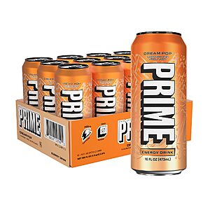 [S&S] $13.28: PRIME Energy Sugar Free Energy Drink, 16 Fluid Ounce, 12 Pack (Dreampop, Dripsicle, Original, & More)