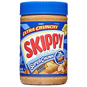PRIME ONLY: SKIPPY Super Chunk Peanut Butter, 16.3 Ounce (Pack of 12)  $20.80 or less S&S