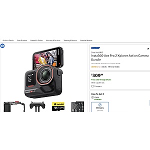 Insta360 Ace Pro 2 Xplorer Action Camera Bundle $309.99
