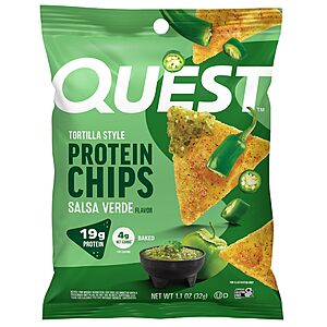 [S&S] $19.27: Quest Nutrition Game Day Tortilla Style Protein Chips Variety Pack, Buffalo Ranch x4, Salsa Verde x4, Loaded Taco x4, 1.1 oz Pack of 12