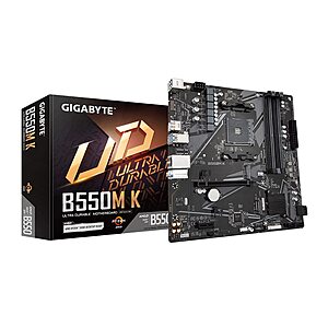 Prime Members: Gigabyte B550M K Micro ATX AM4 Motherboard $57.94 + Free S&H
