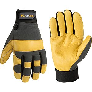 $15.39: Wells Lamont Men's Leather Palm Work Gloves, HydraHyde, Grey, Large 3203L