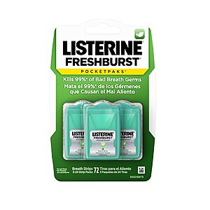 72-Count Listerine PocketPaks Breath Strip (Minty) $3.71 w/ Subscribe & Save