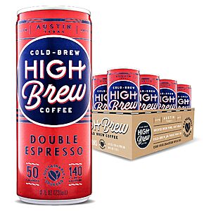 12-Pack 8-Oz High Brew Cold Brew Coffee (Double Espresso) $12.97 w/ S&S & More + Free S&H w/ Prime or orders $35+ ~ Amazon