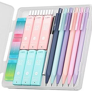 [Prime, SnS] $4.50* | 6-pk Four Candies Mechanical Pencil Set + 3 Erasers w/ Lead & Cap Eraser Refills at Amazon