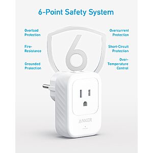 Anker Travel Adapter, 2 Pack, European Travel Plug Adapter, US to Europe Internationl Travel Essentials, 2 AC, 1 USB A, 2 USB C for 15W, Compact Type E/F $16
